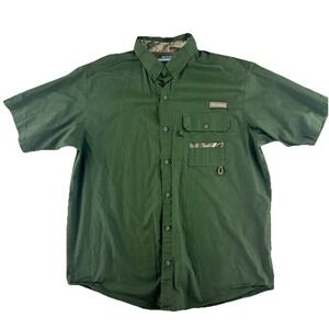 Columbia PHG Outdoors Hunting Fishing Vented Shirt Mens XL Green Camoflauge